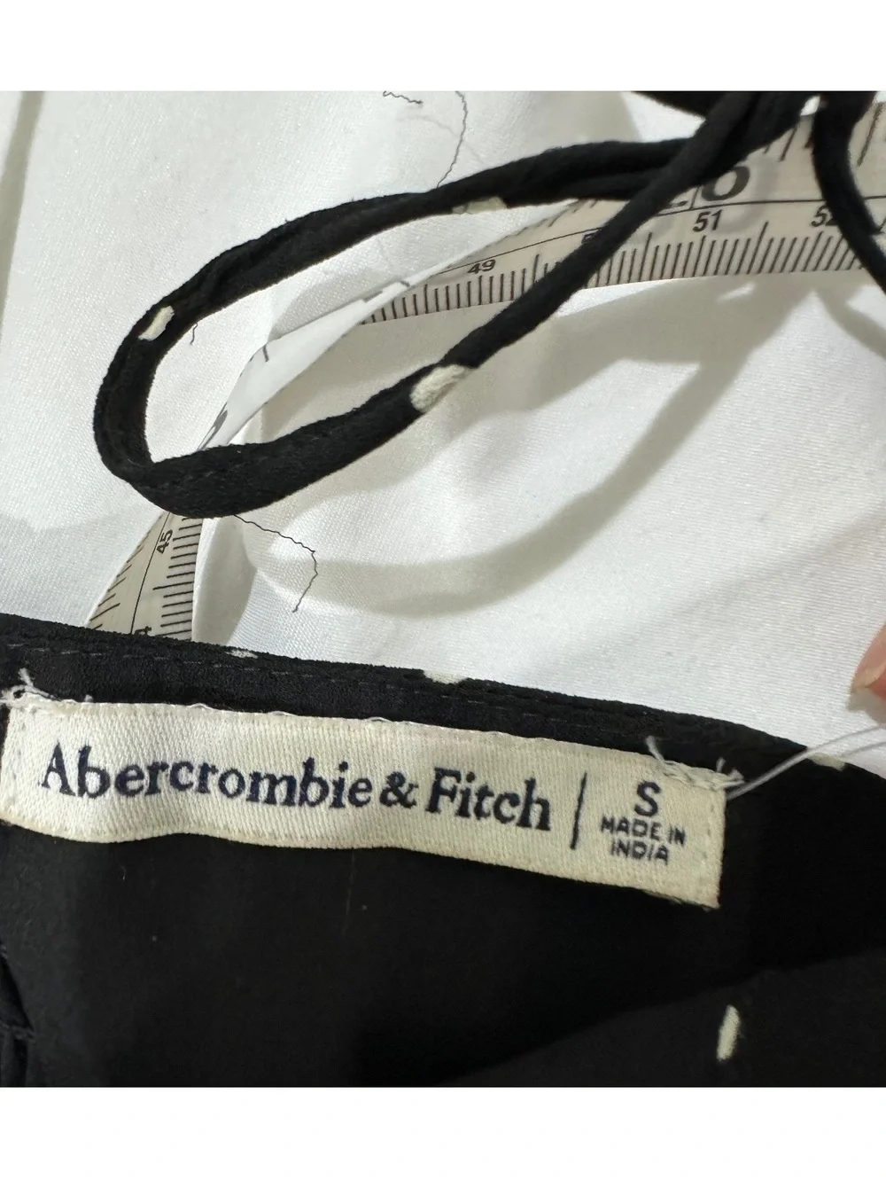 Abercrombie & Fitch Polka Dot Tie-Strap Maxi Dress Black & White Small
